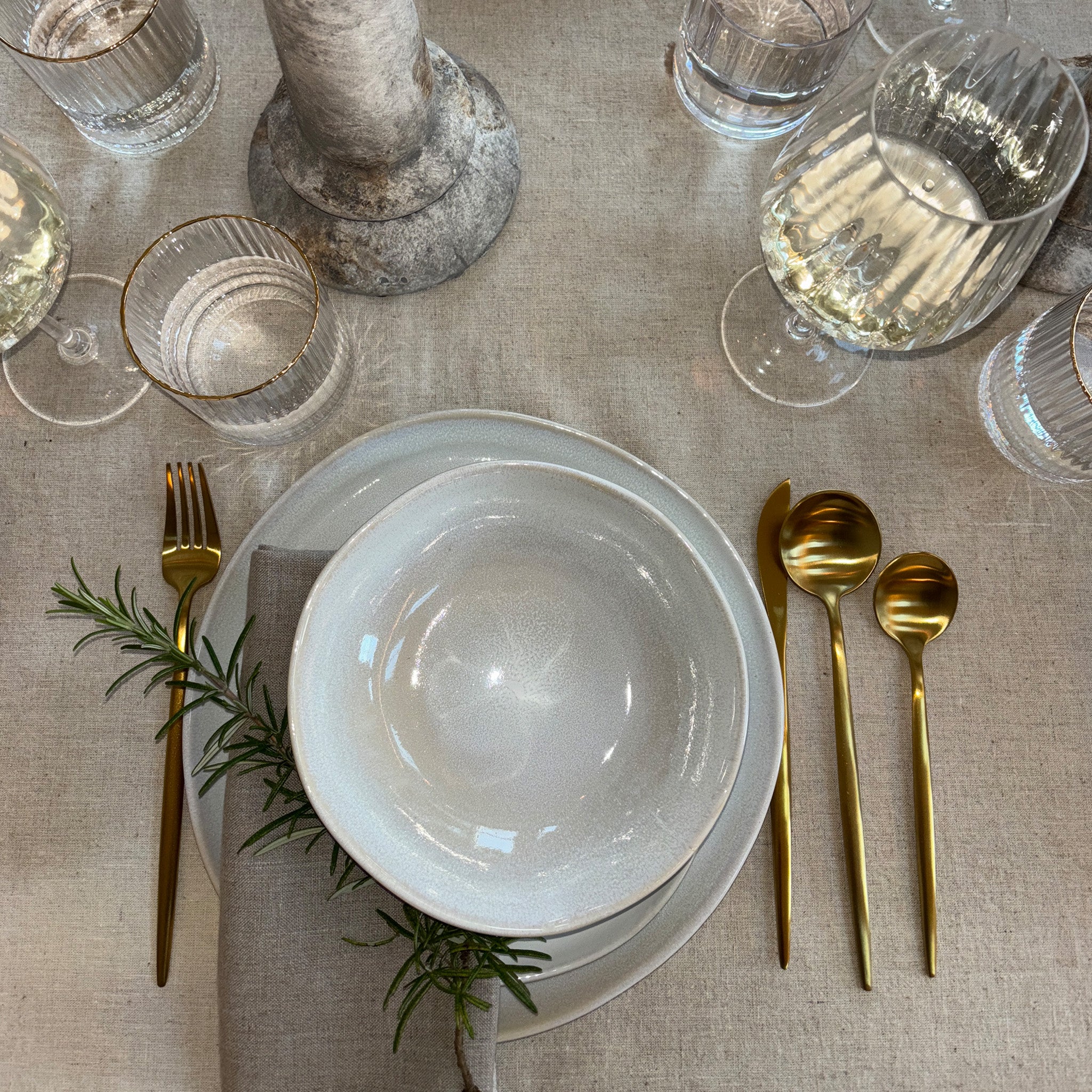 Stoneware Cream Bowls - Set of 4